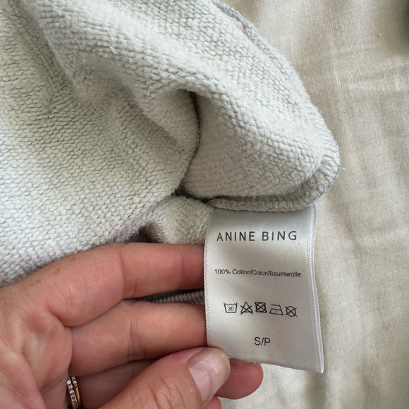 Anine Bing Light Gray Cotton Hooded Sweatshirt - Picture 4 of 6